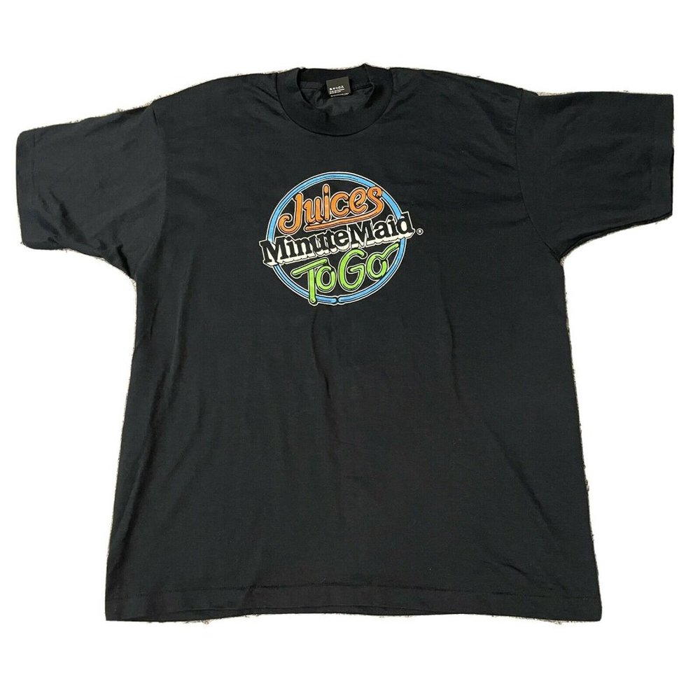 Vintage Minute Maid To Go Advertising T-shirt XXL Beverage Soda Single Stitch
